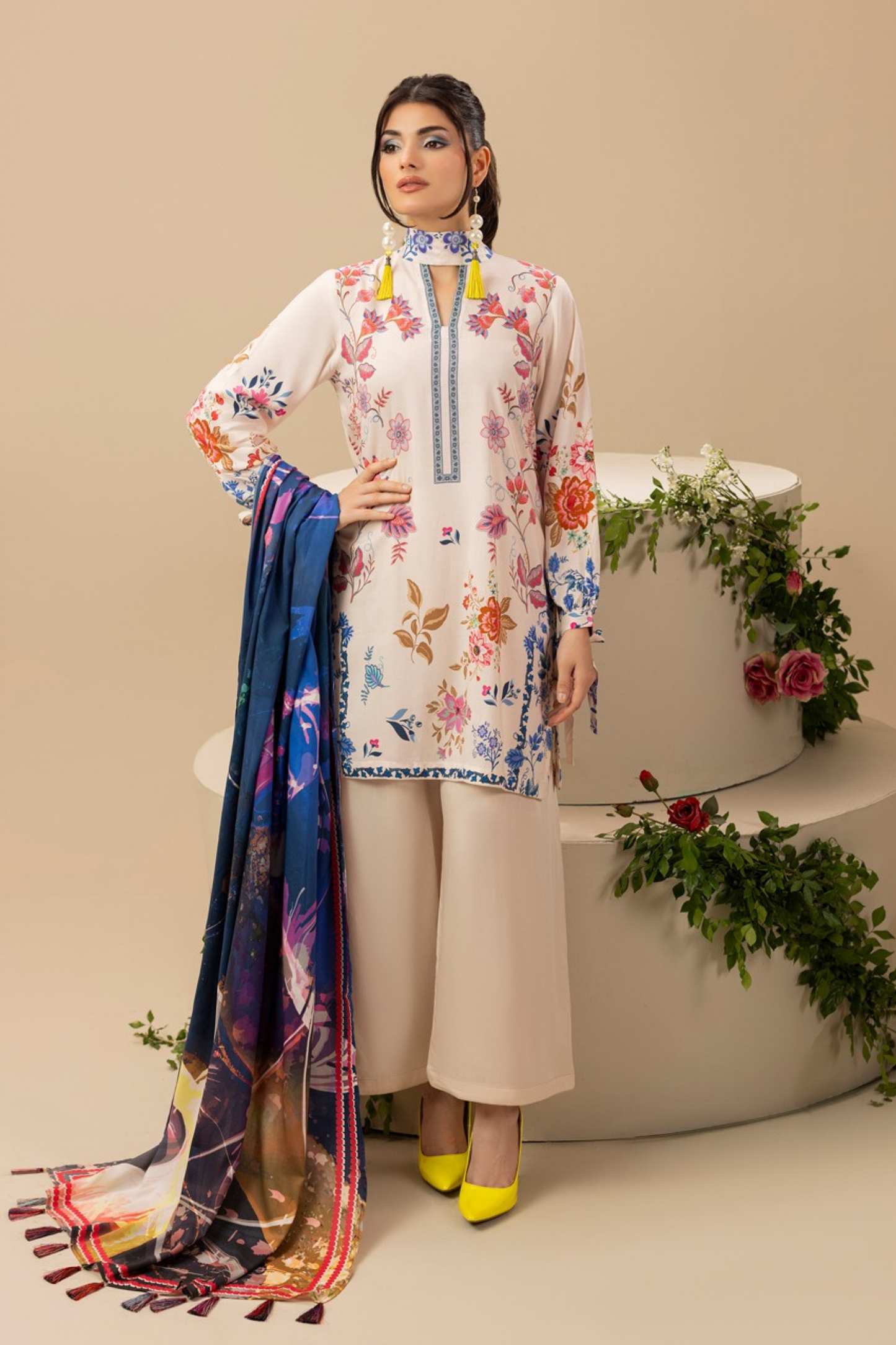 Paltar Printed Slub Linen 3PC