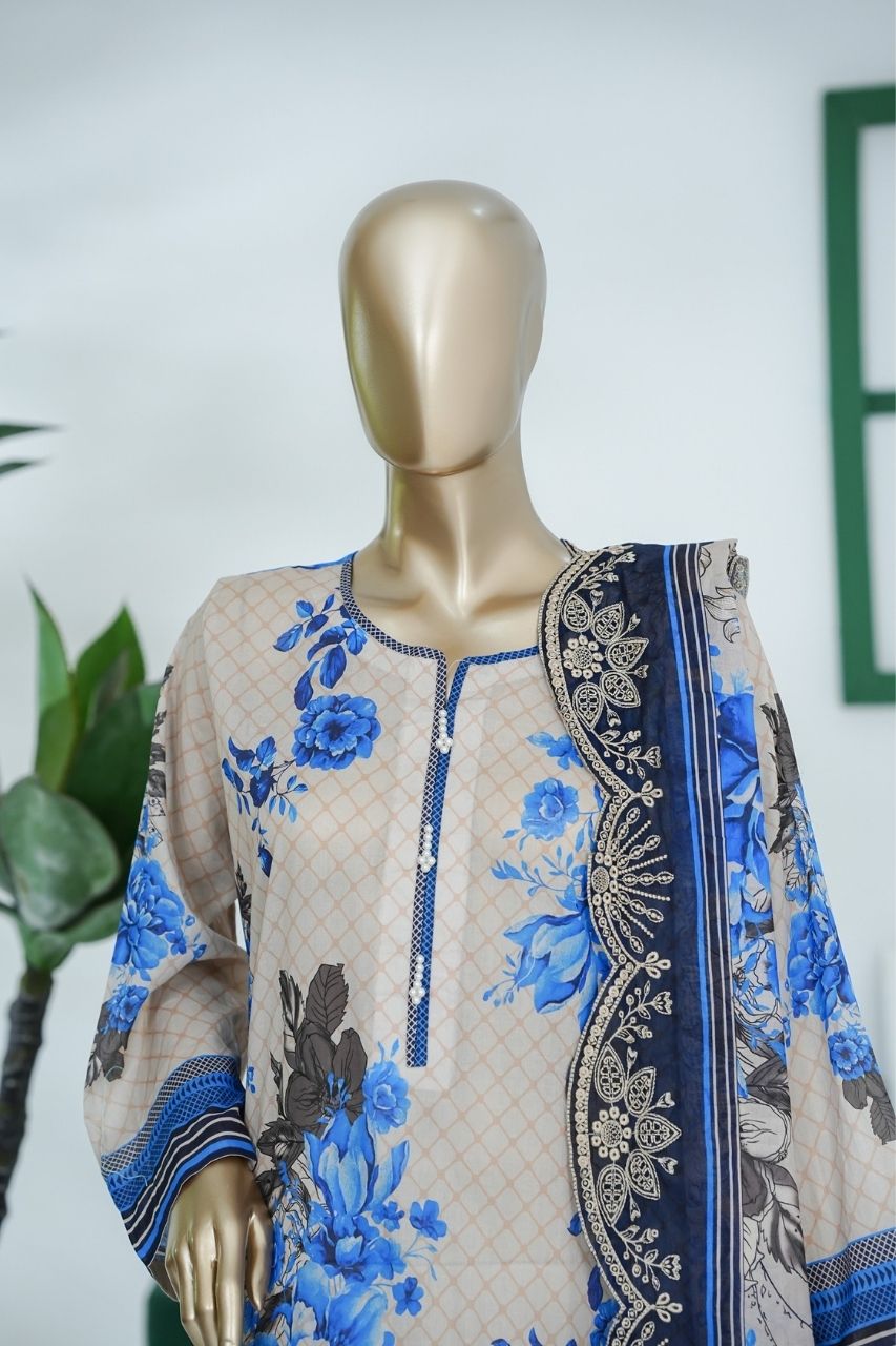 Umang By Aifa Printed & Chickenkari Emb Lawn 3PC