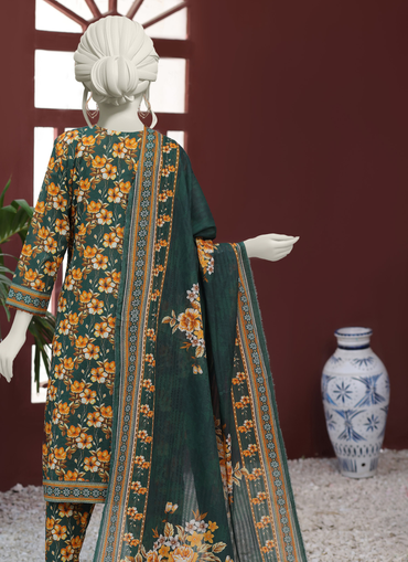 Almeerah Digital Printed Stripe Dora 3PC