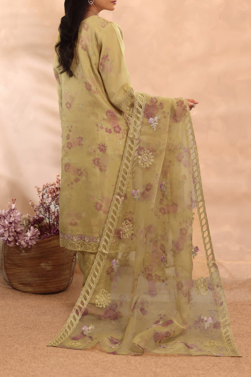 Afsanah By Pak Fabrics Luxury Embroidered Organza Stitched 3PC