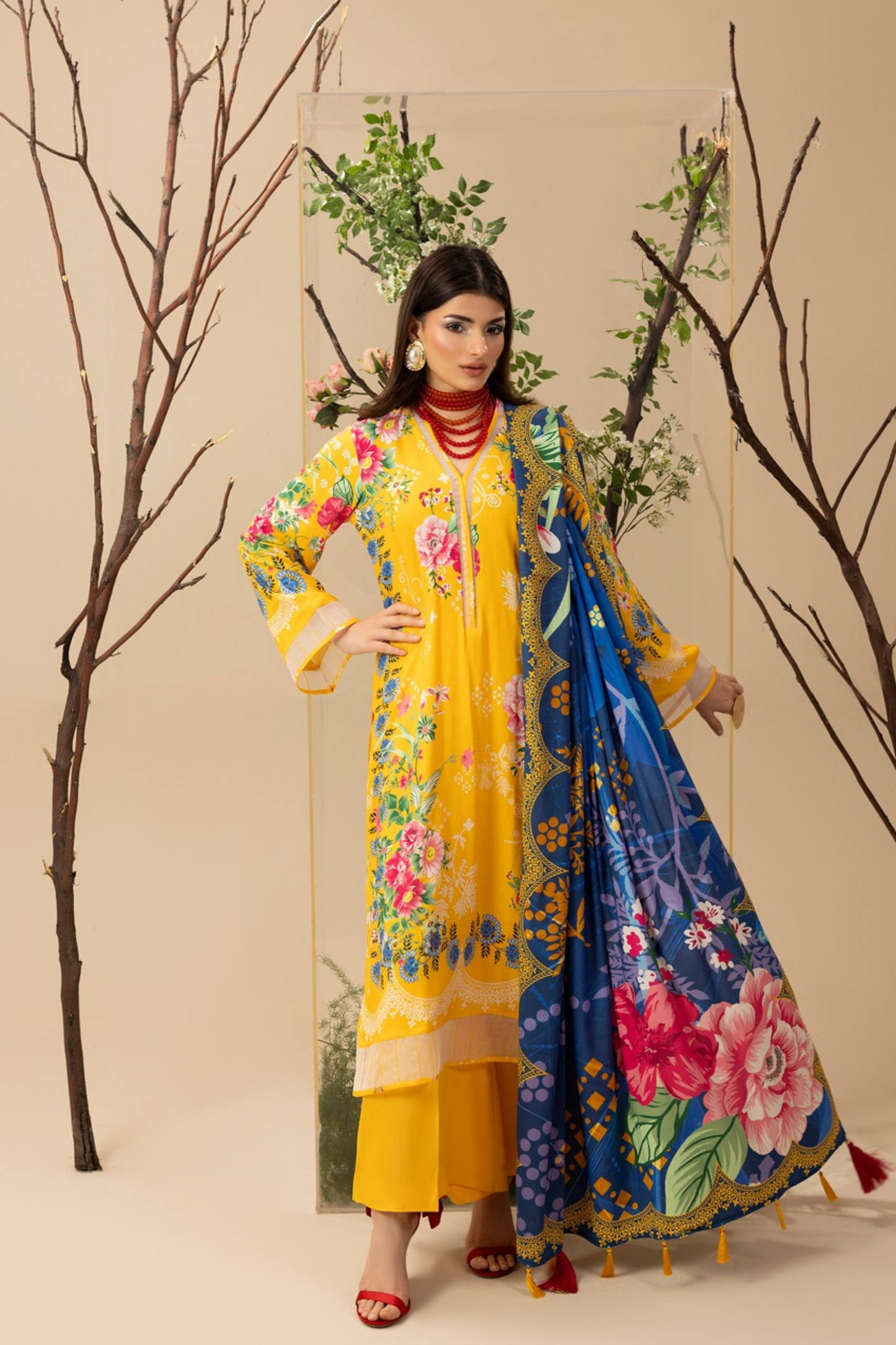 Paltar Printed Slub Linen 3PC