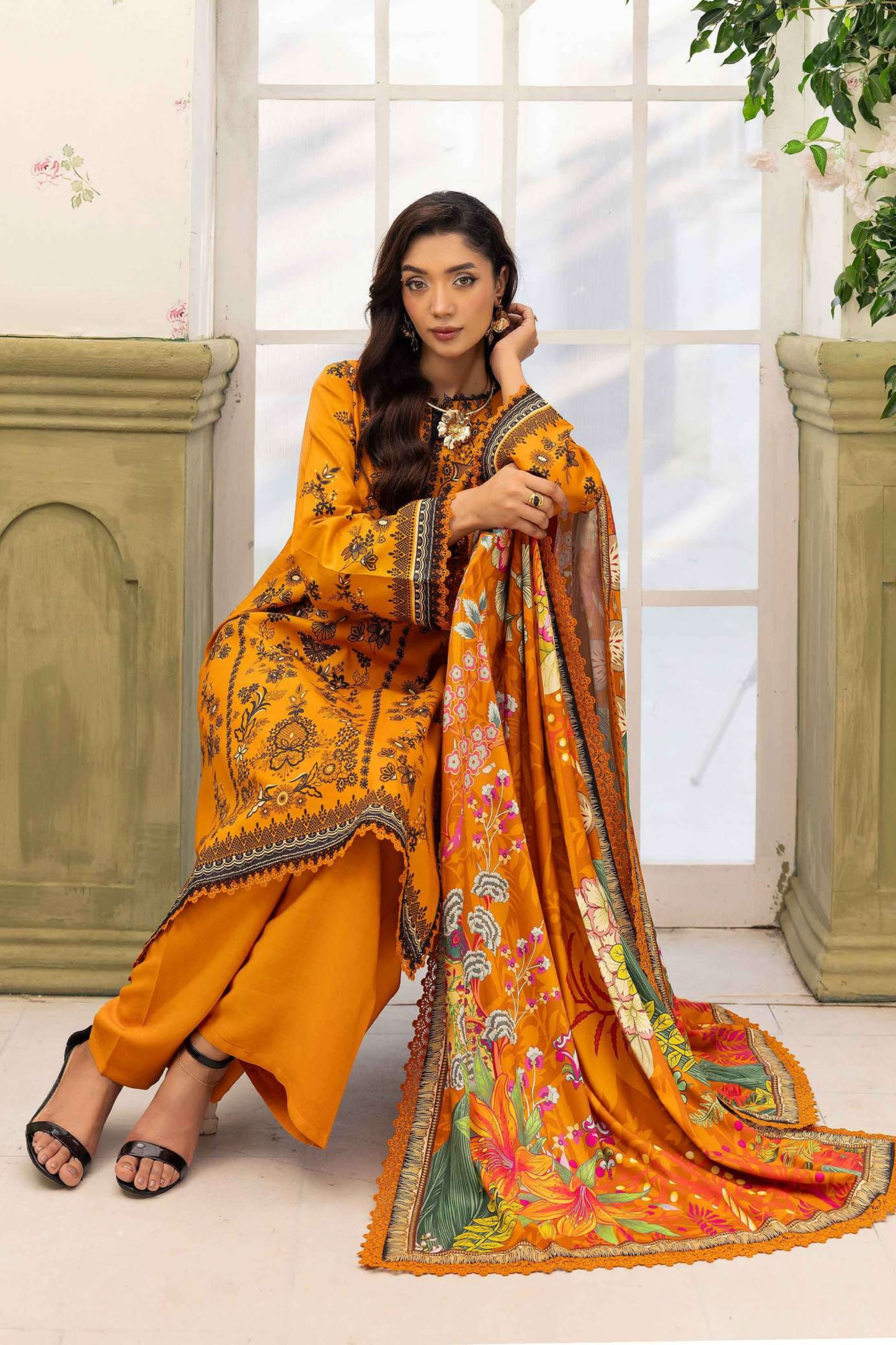 Raiha Digital Printed Linen 3PC