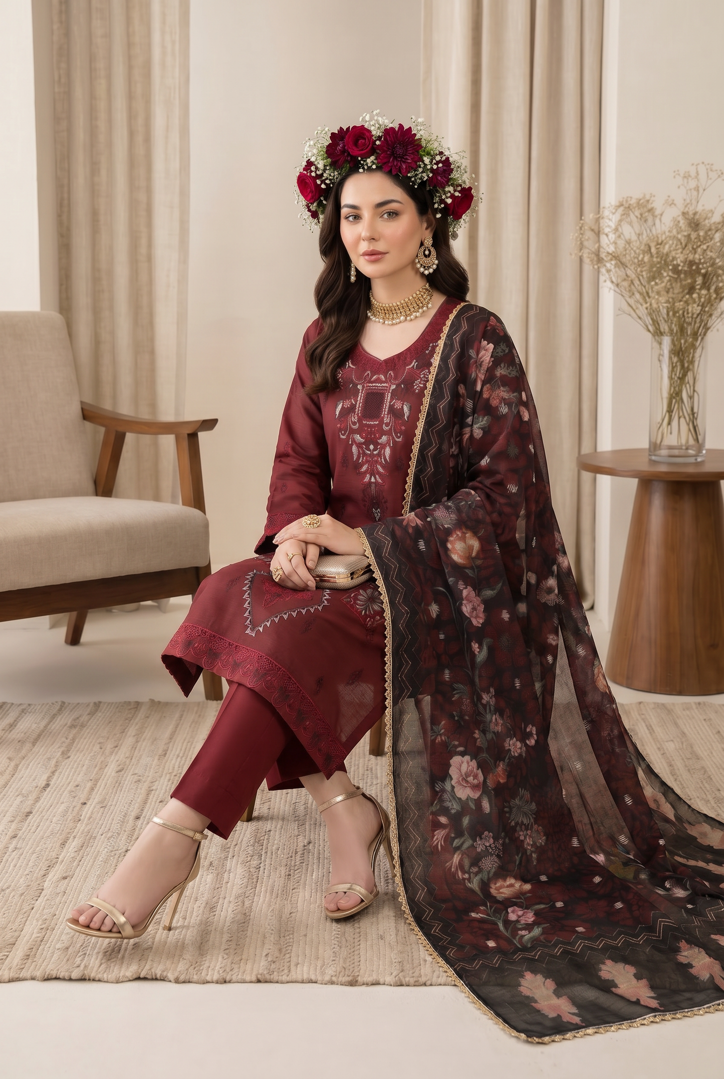 Florent By Anaya Noor Embroidered 3PC