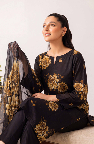 Black Series By Anaya Noor Digital Printed Chamki Lawn 3PC