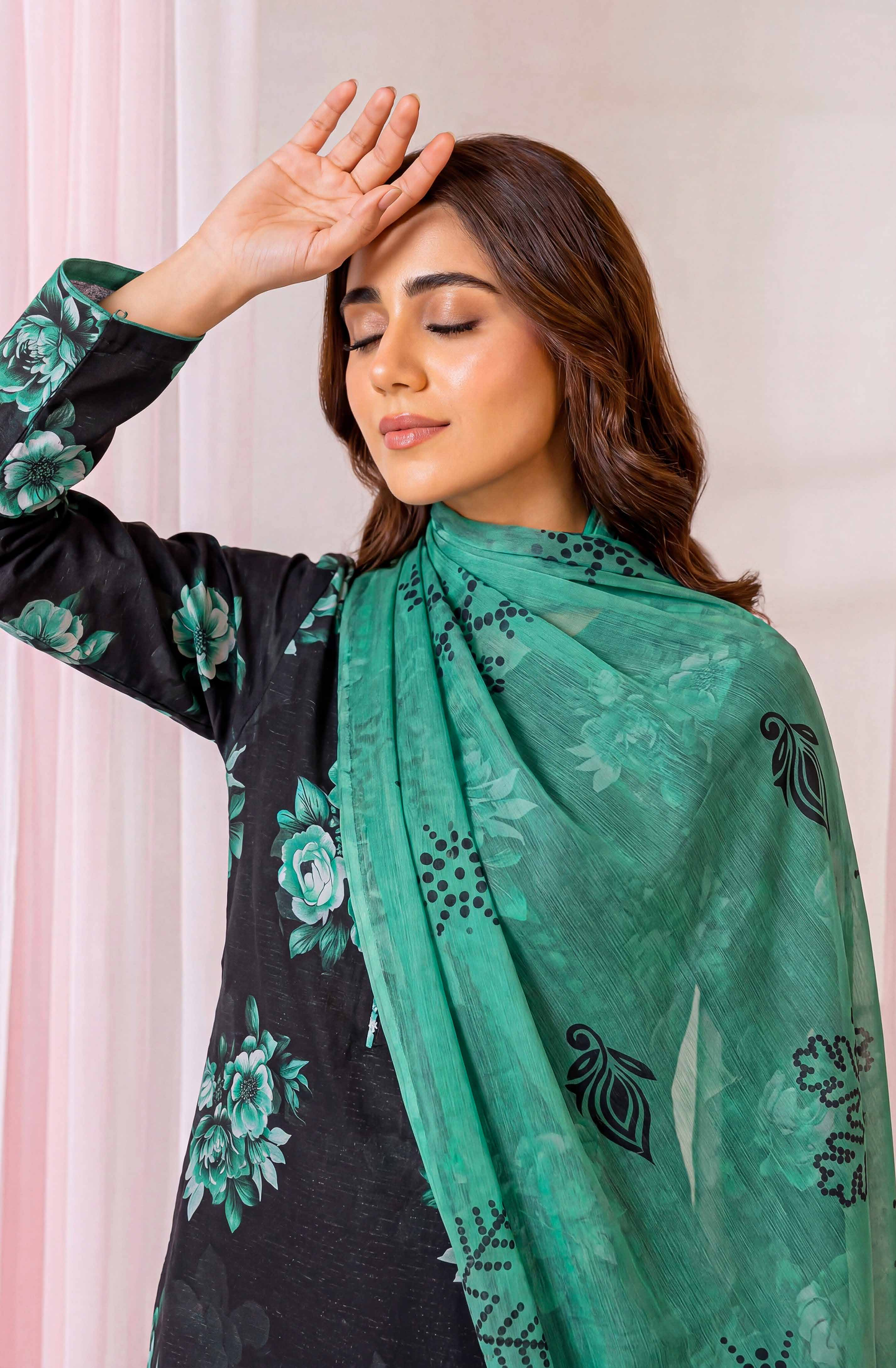 Black Series By Anaya Noor Digital Printed Chamki Lawn 3PC