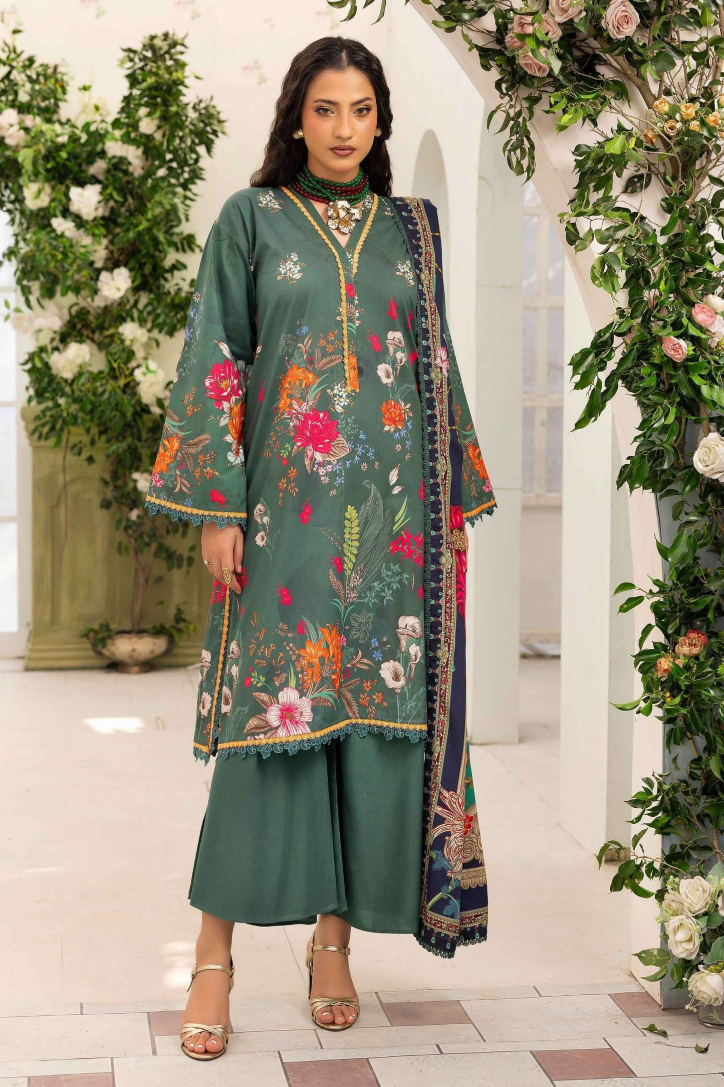 Raiha Digital Printed Linen 3PC