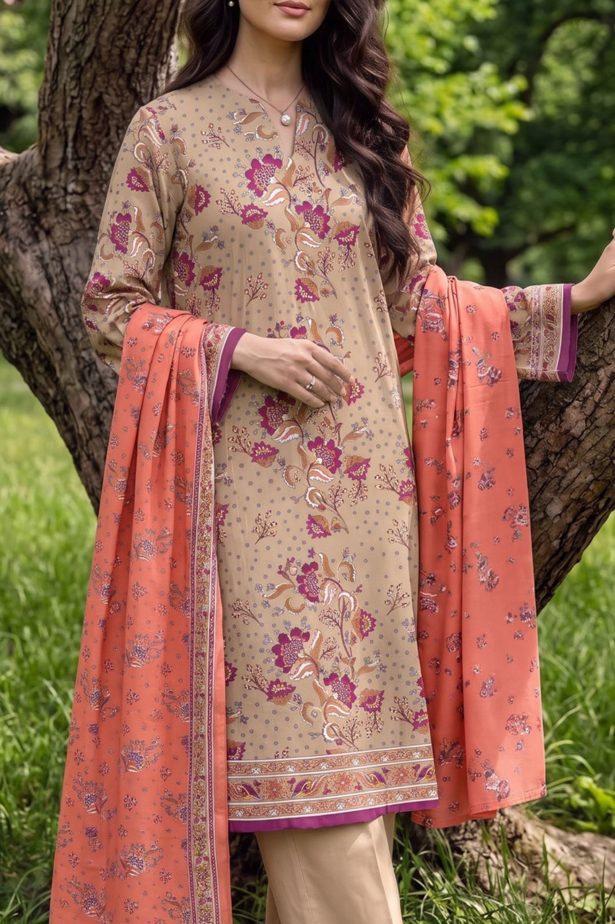 Saya Premium Printed Linen 3PC