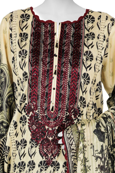 Panjnad by j. Emb Lawn Collection 3PC