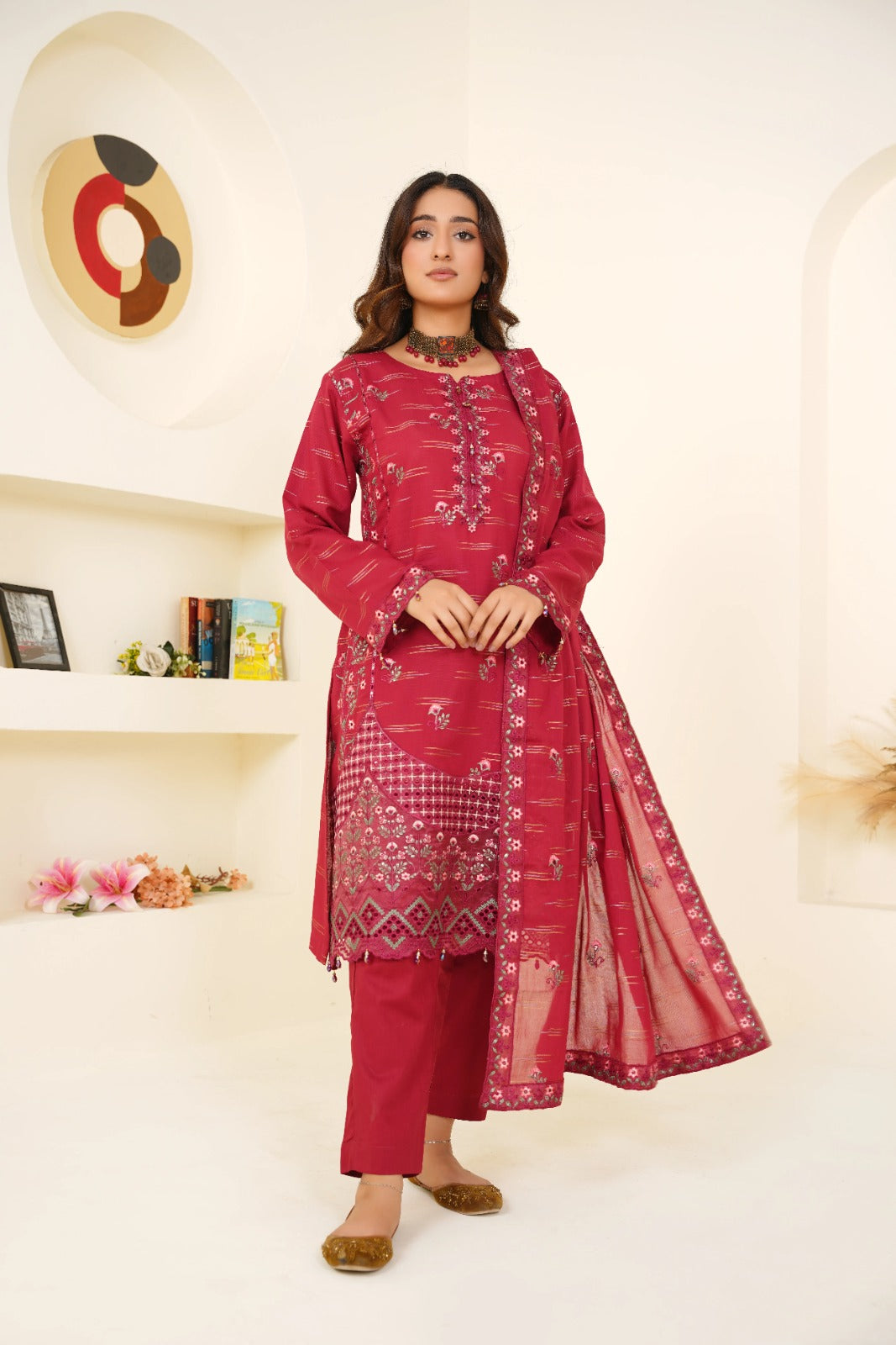 Meharbano By Anaya Noor Cambric Jacquard Emb 3PC