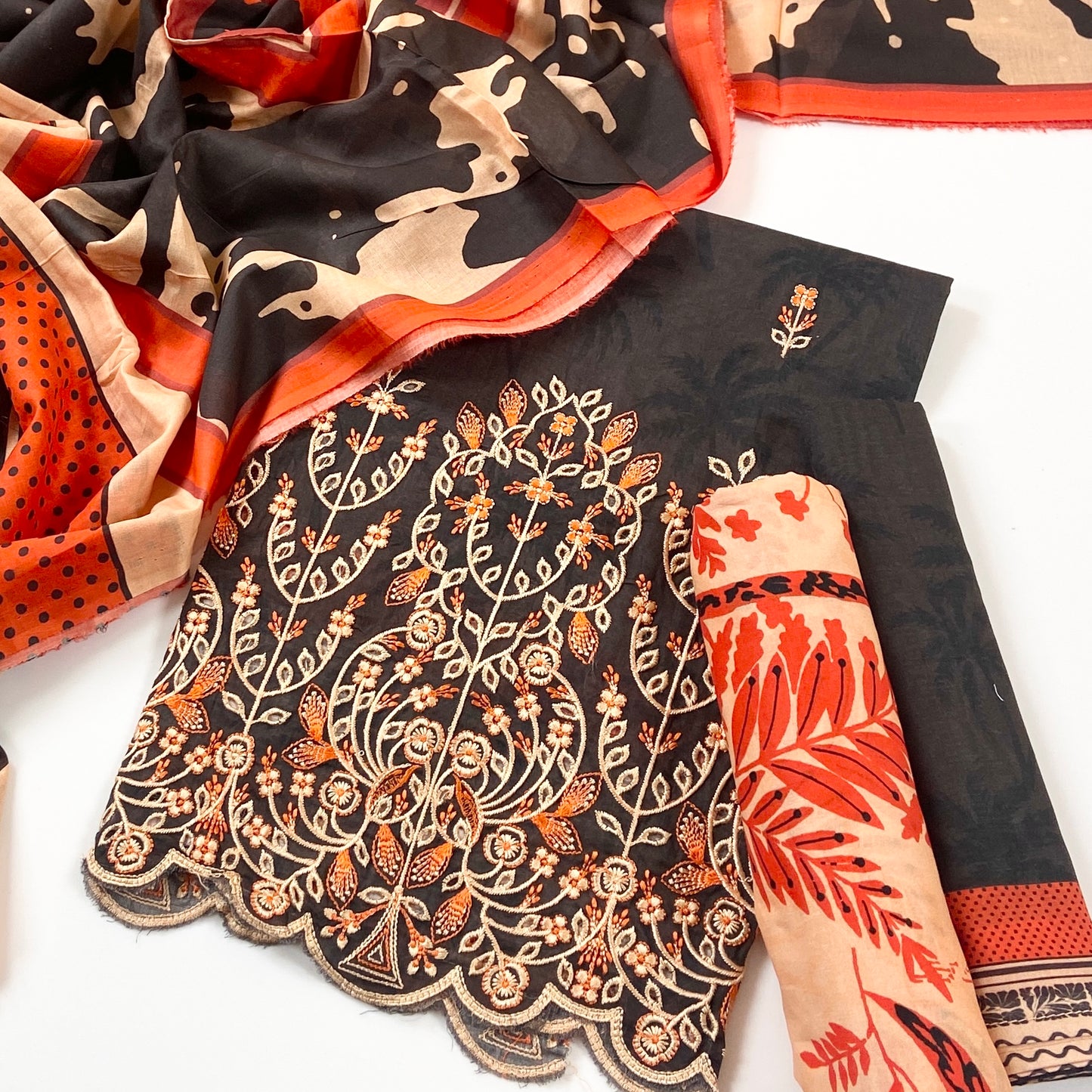 Sahiba By Pak Fabrics Printed & Emb Chickenkari Lawn 3PC