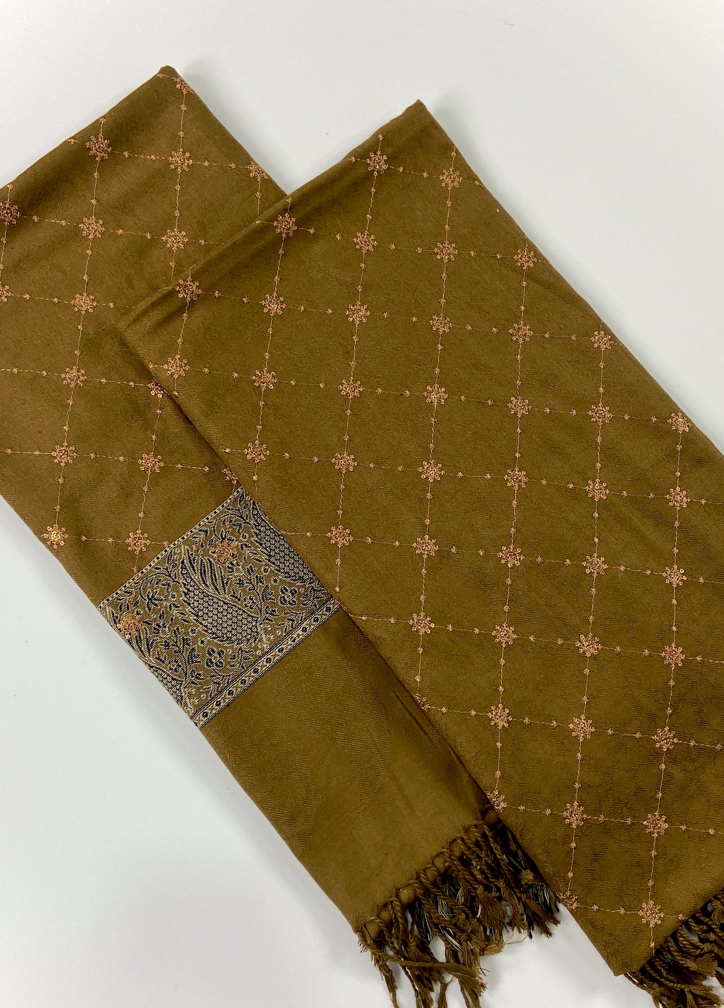 Embroidered Pashmina Jacquard Shawl