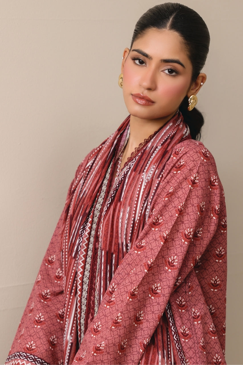 Raqs By Uneq Digital Printed Slub Khaddar 3PC