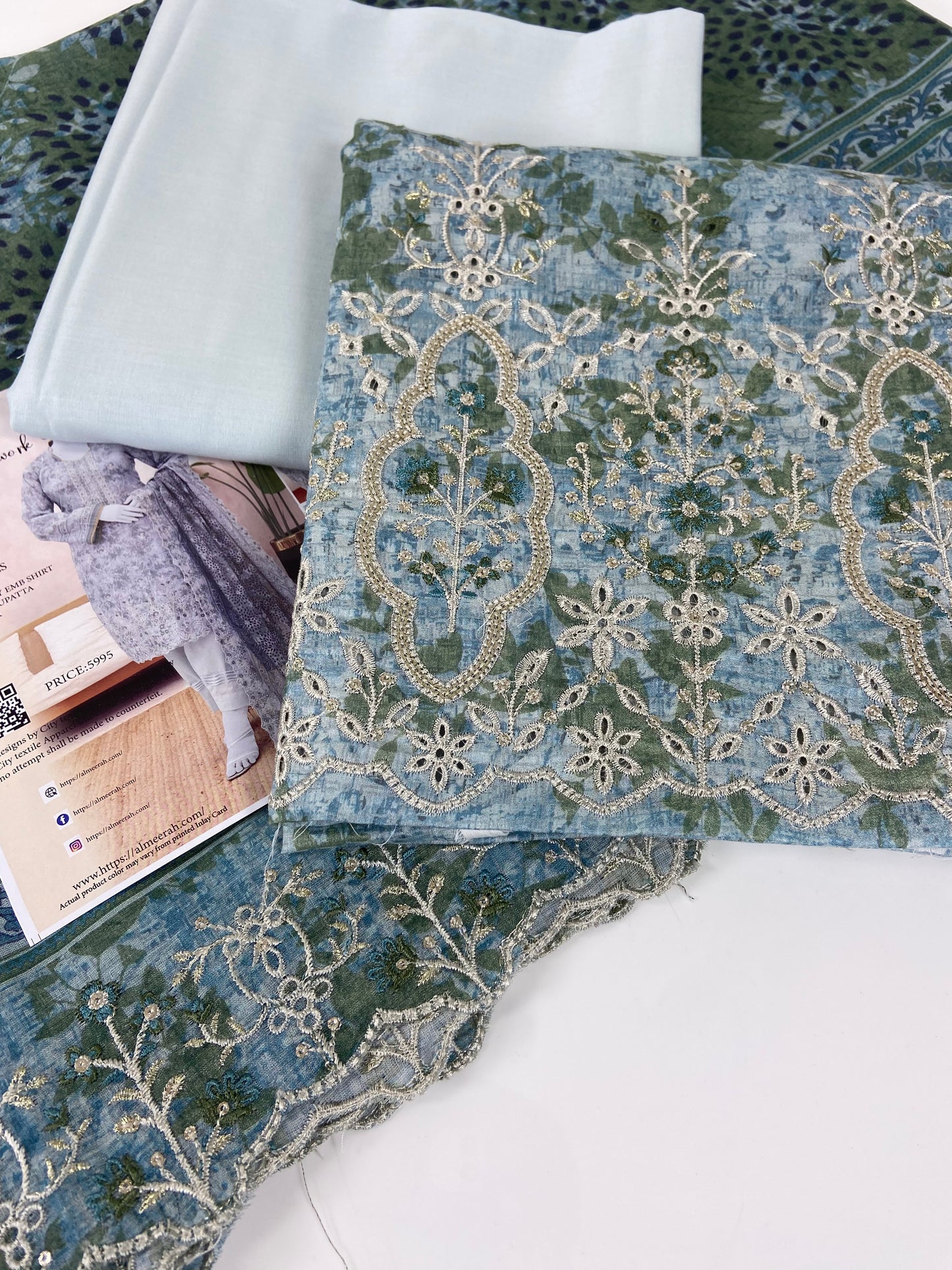Almeerah Emb Lawn With Cutwork 3-PC