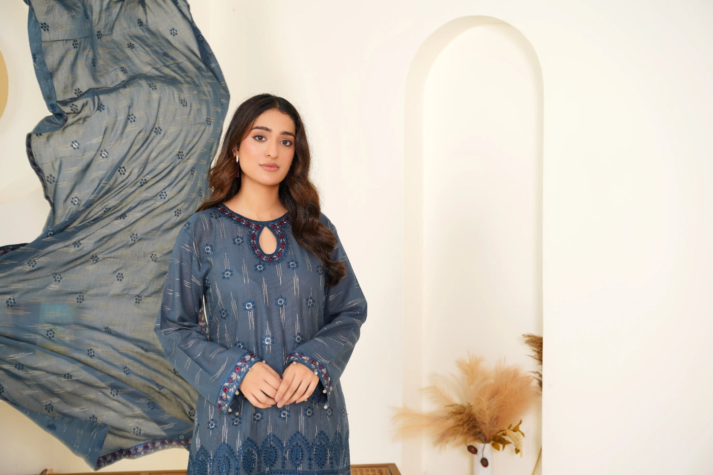 Meharbano By Anaya Noor Cambric Jacquard Emb 3PC