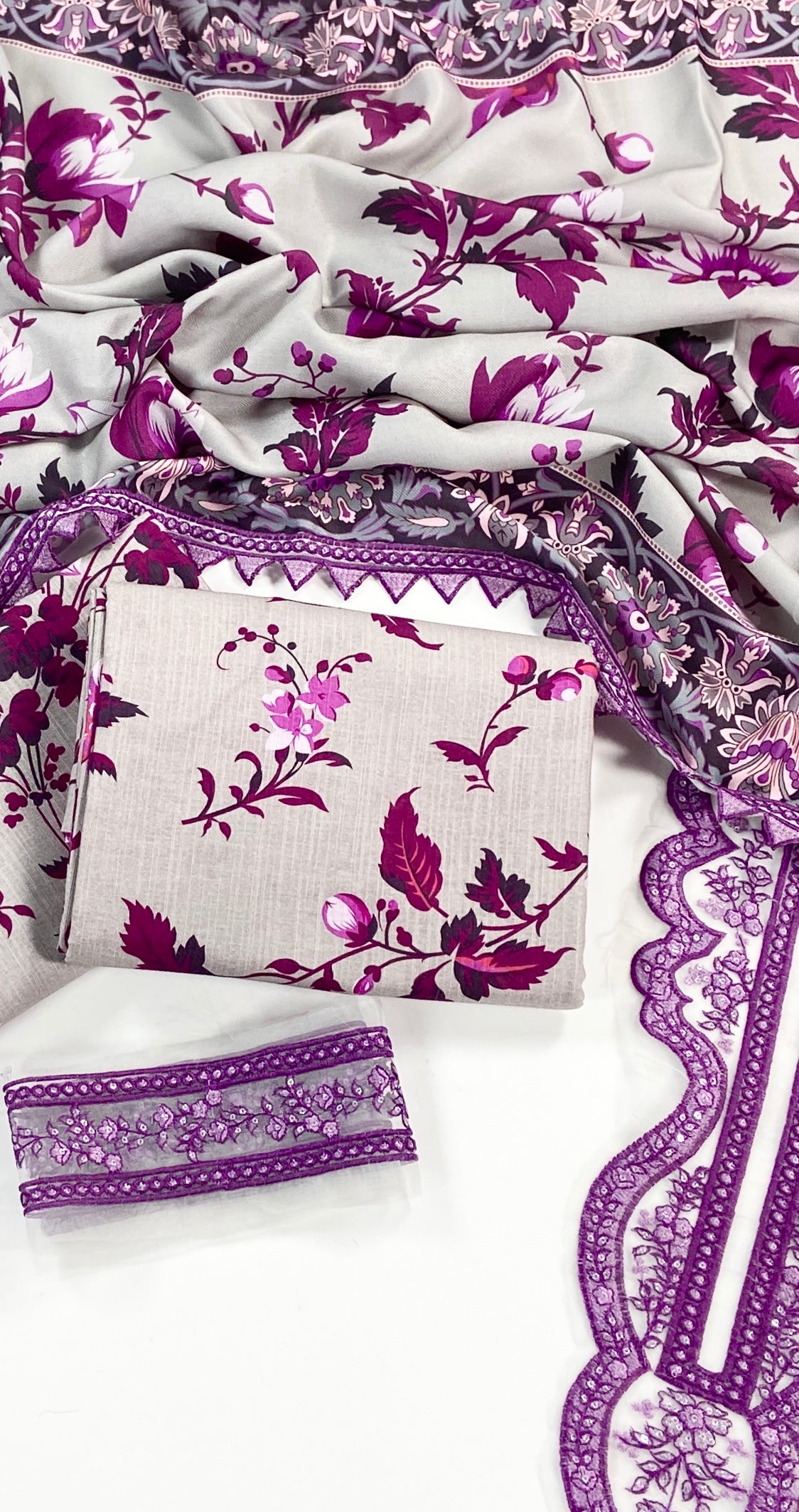 Aneelas Printed Slub Khaddar With Emb Patches 3PC