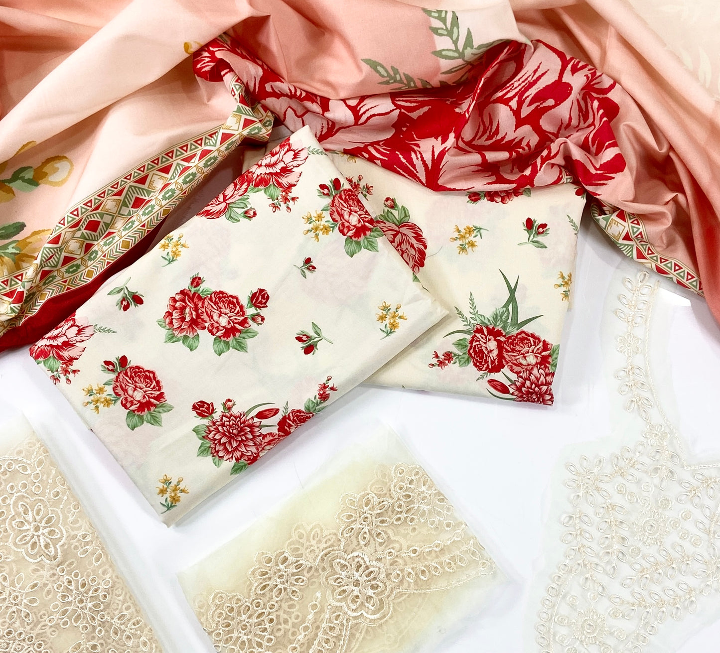 Baroque Printed Linen With Emb Patches 3PC