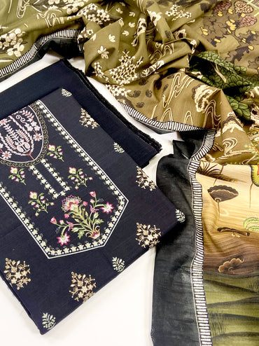 Mausummery Digital Printed Khaddar 3PC