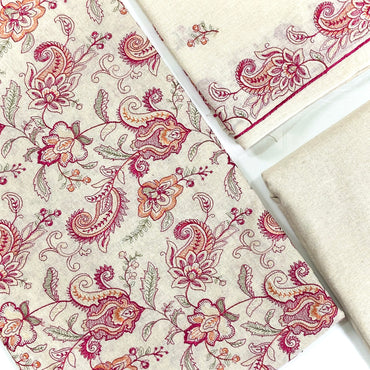 Bareeze White Embroidered Khaddar 3PC