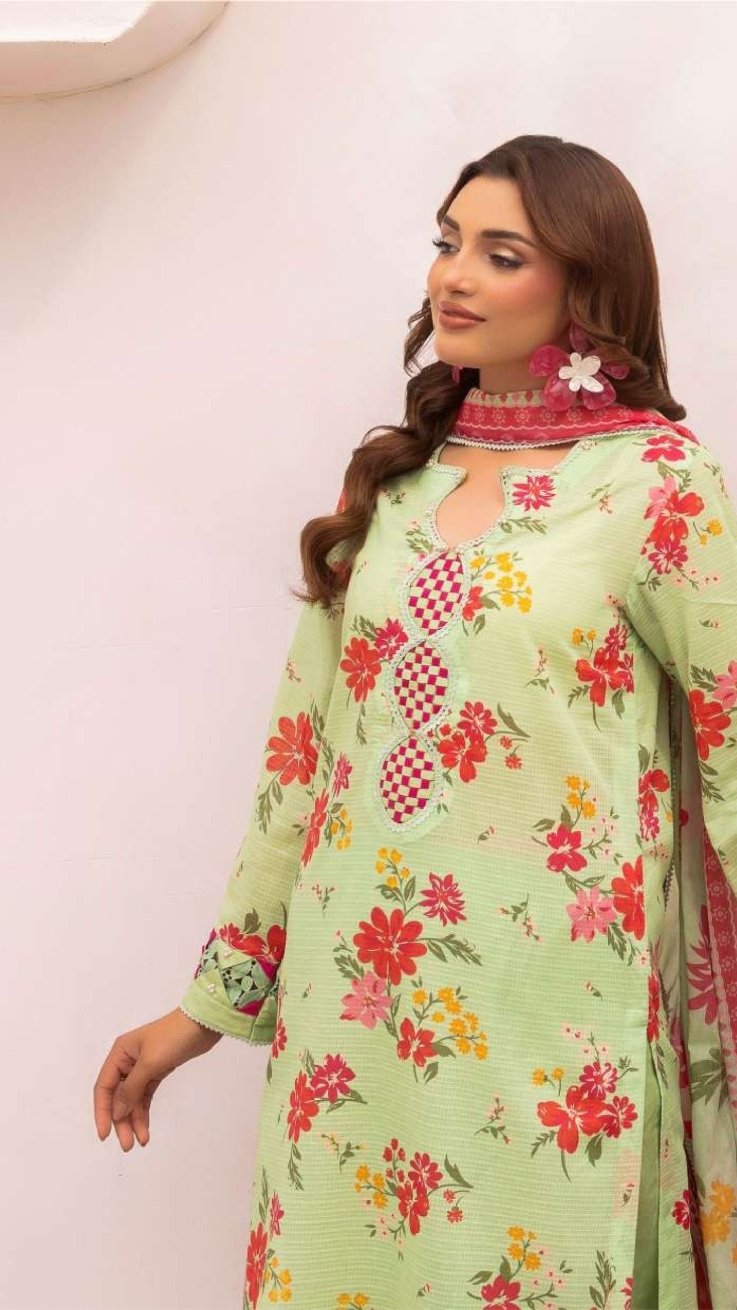 Coral Premium Doria Printed Lawn 3-PC