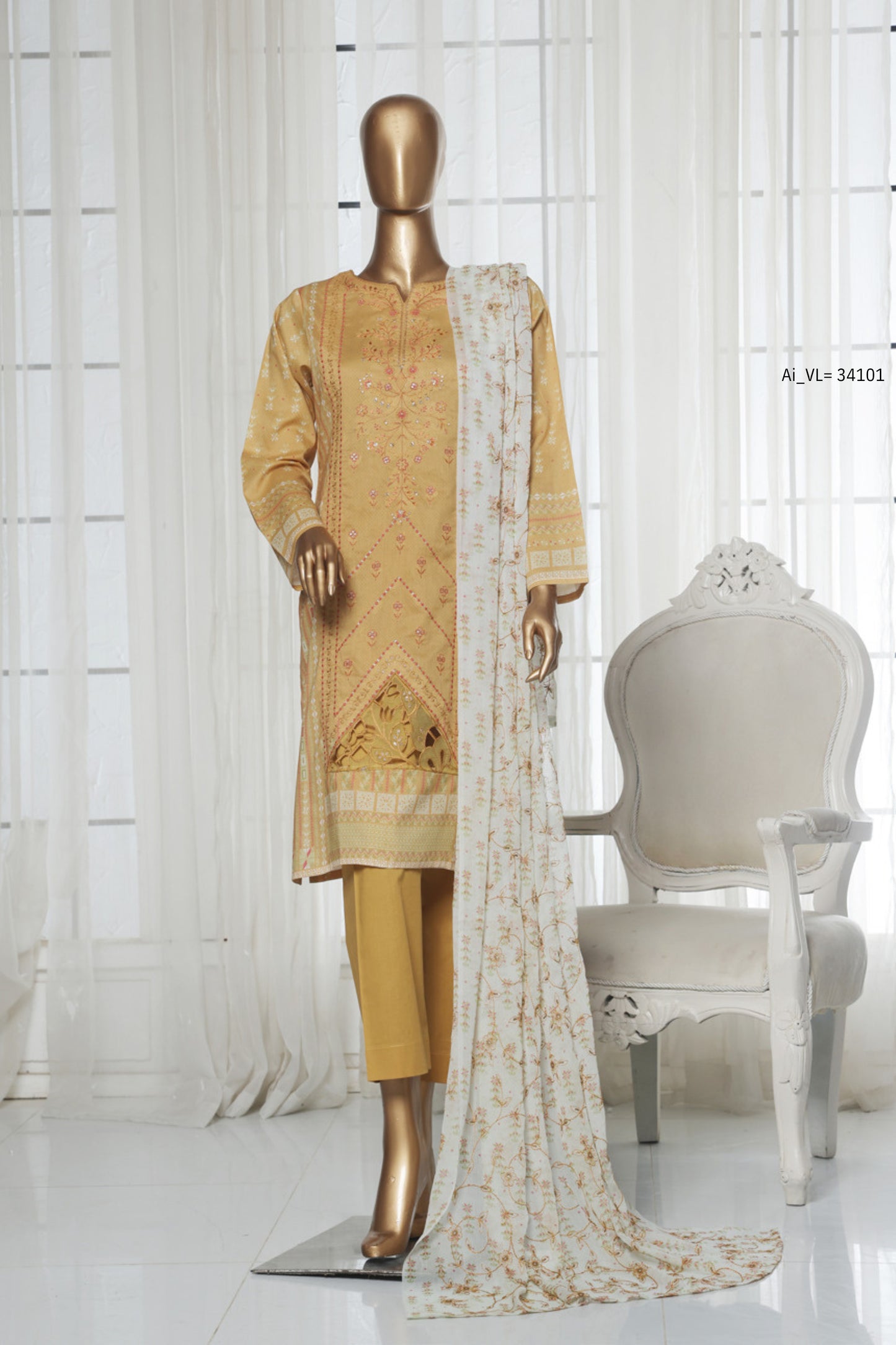 Vasl By Aifa Fancy Emb Lawn 3PC