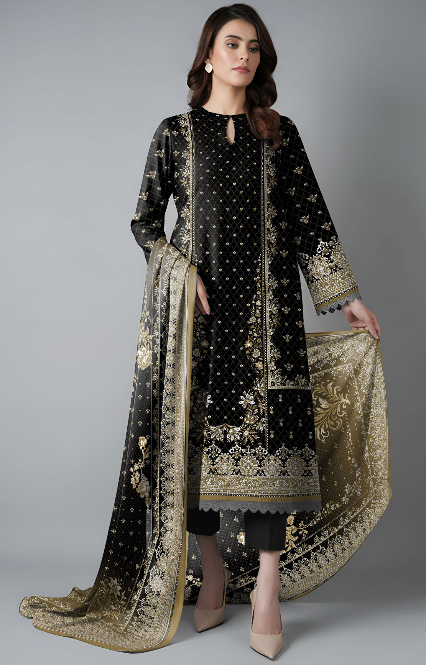 Bareeza Digital Printed Lawn 3PC