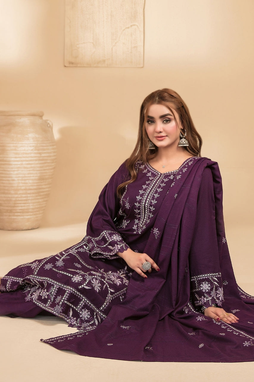 Monae By Tawakkal Luxury Embroidered Dhanak Volume 3PC