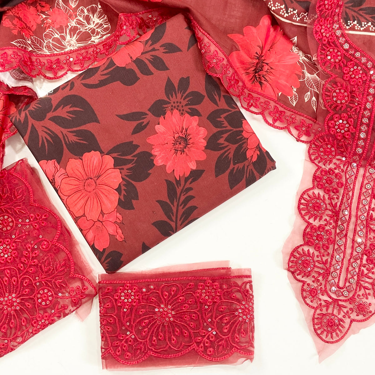 Farasha Embroidered Khaddar 3PC