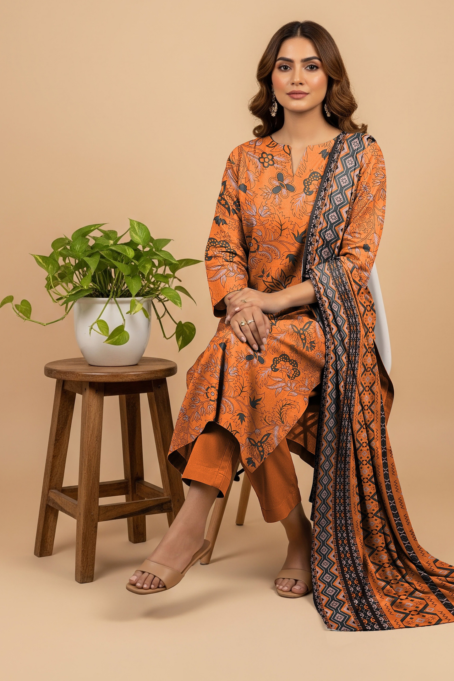 Noor By Fiza Noor Printed Wool 3PC