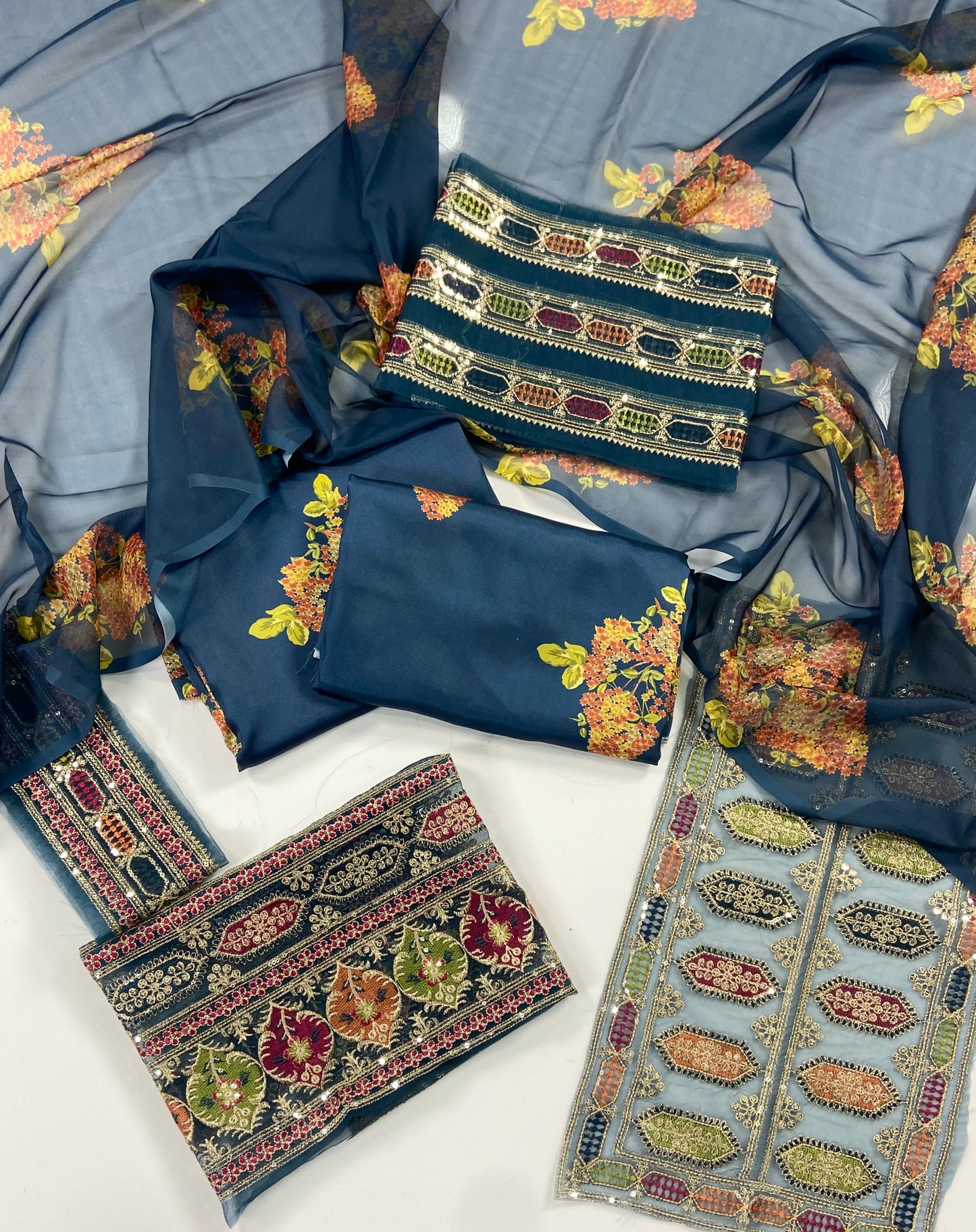 Sabyasachi Premium Silk – With Organza Patches