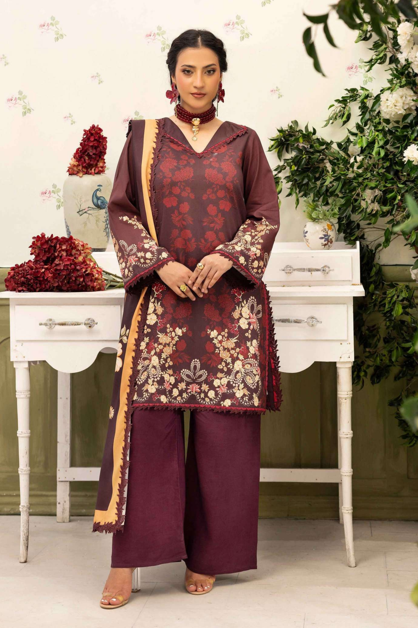 Raiha Digital Printed Linen 3PC