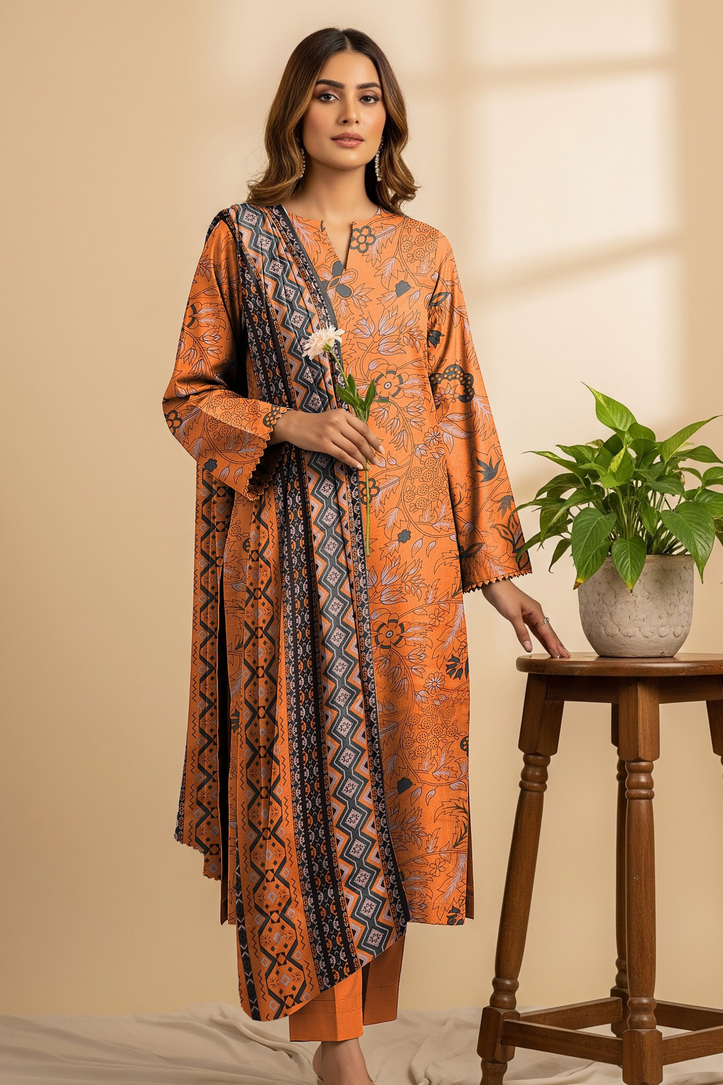 Noor By Fiza Noor Printed Wool 3PC