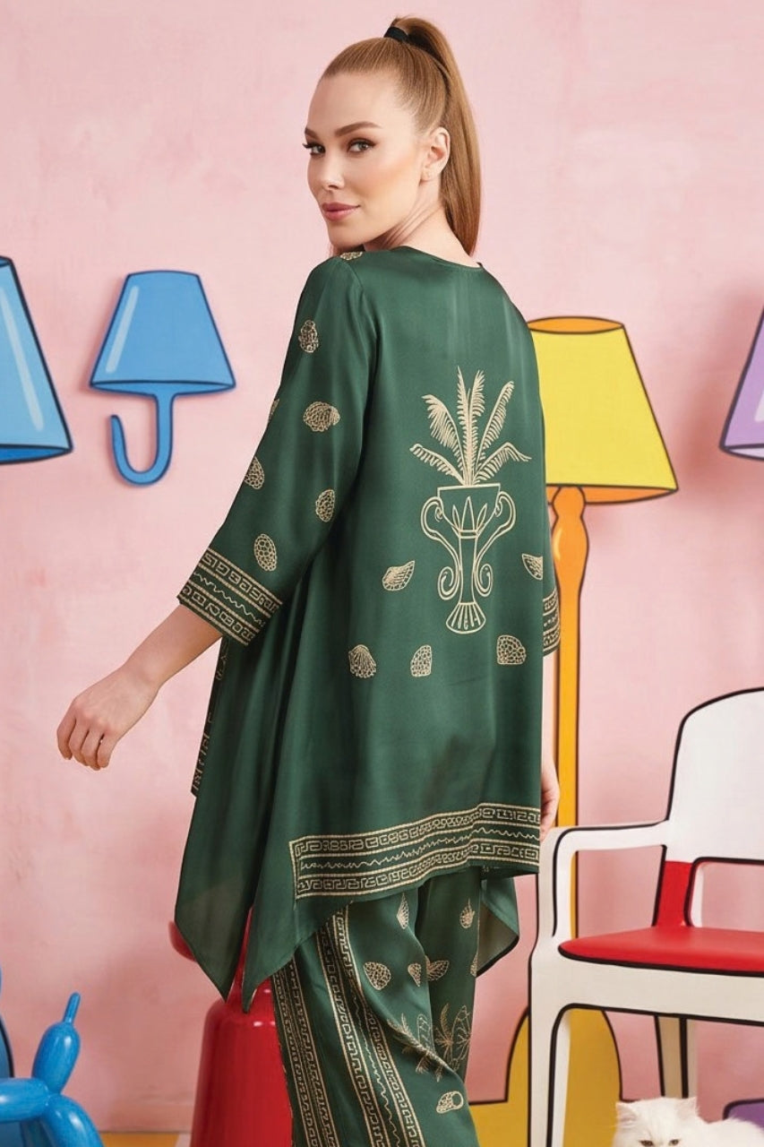Zesh Printed Silk 2PC
