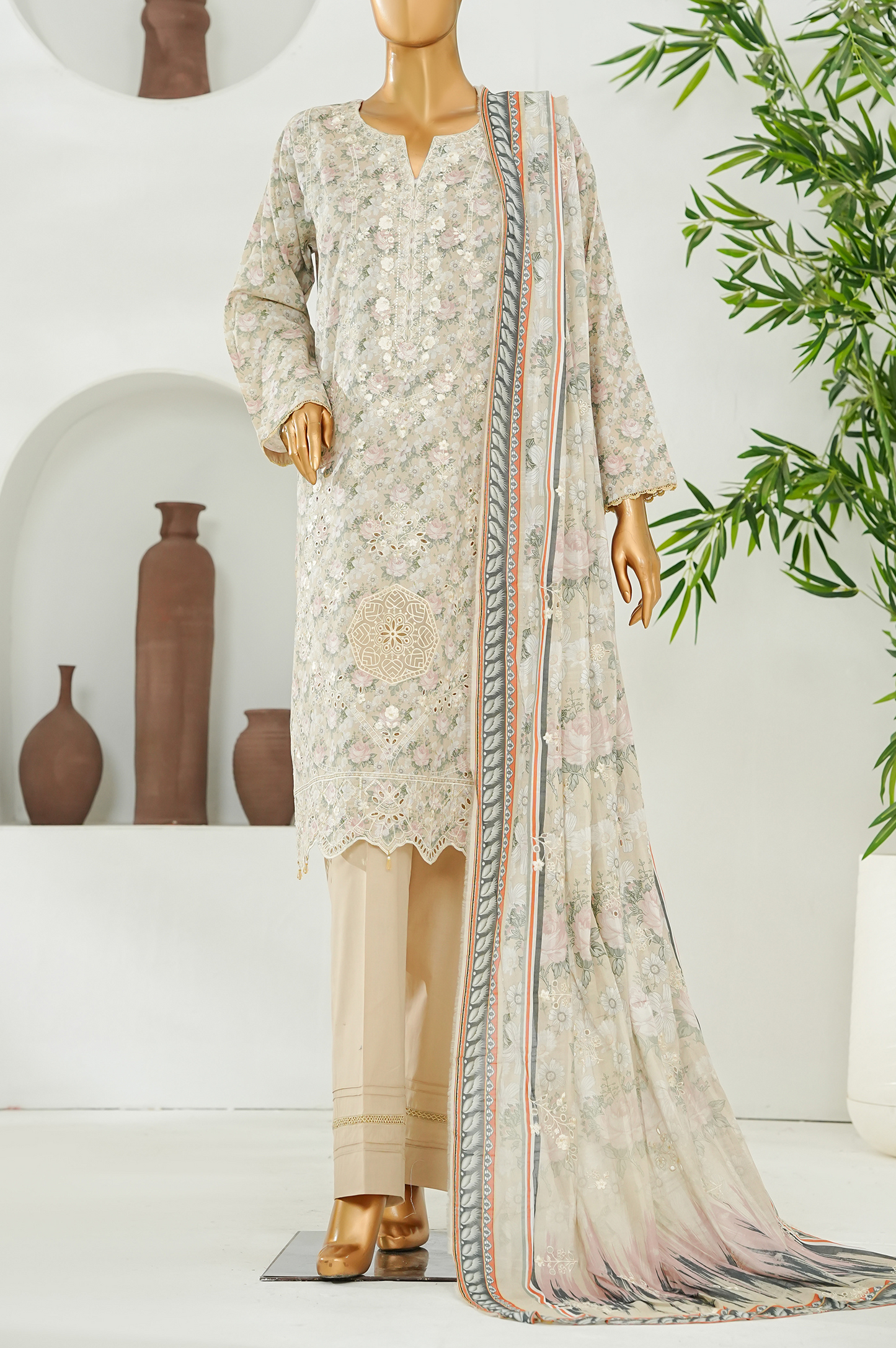 Aifa Digital Printed & Embroidered Lawn 3PC