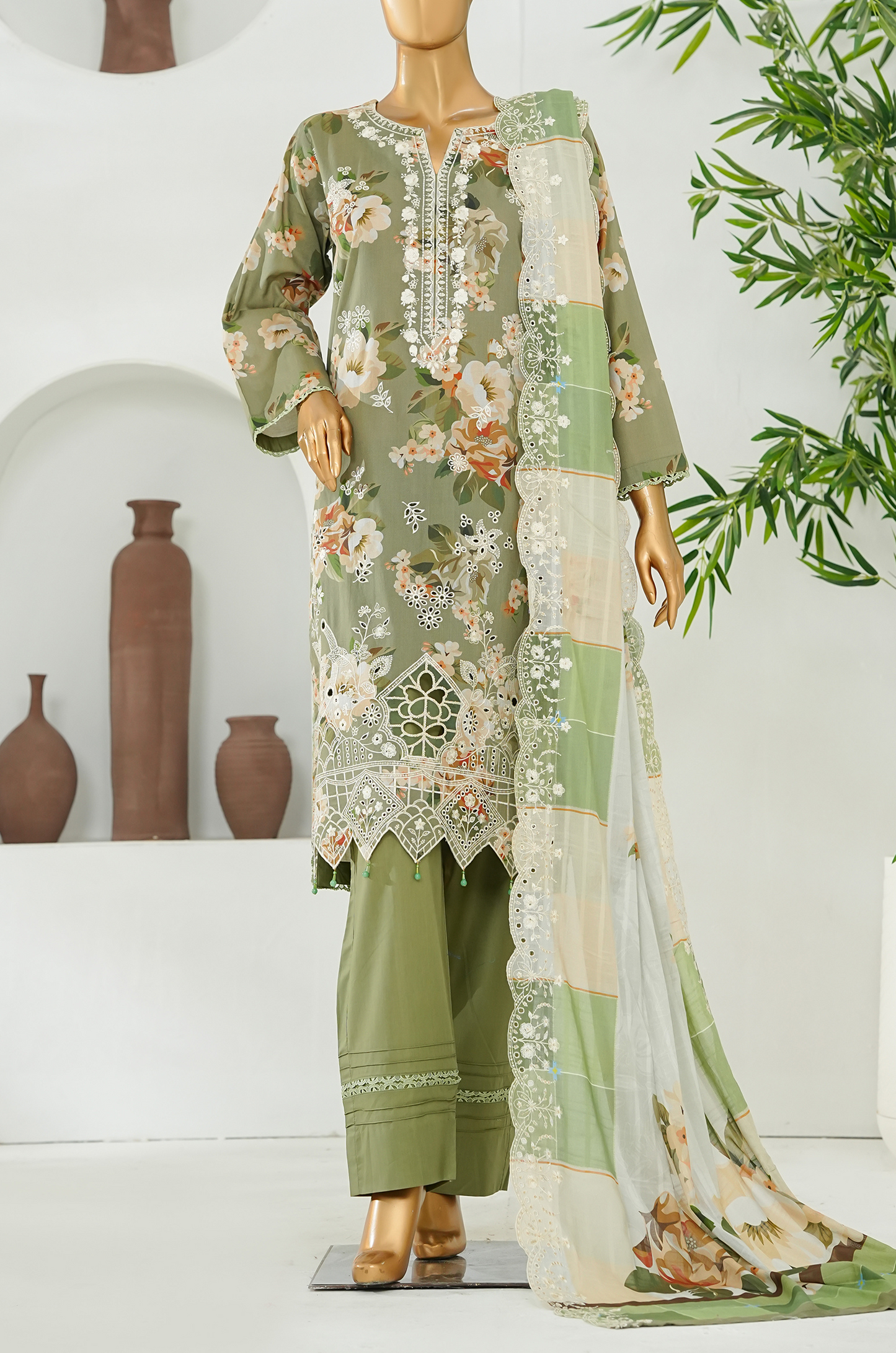 Aifa Digital Printed & Embroidered Lawn 3PC