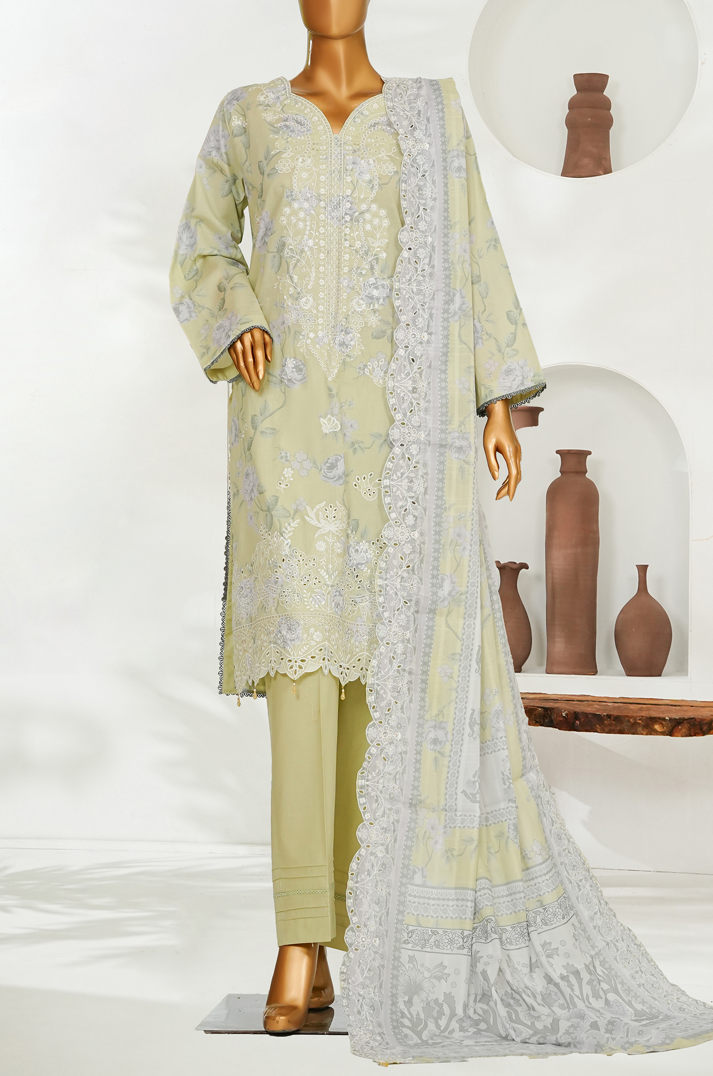 Aifa Digital Printed & Embroidered Lawn 3PC