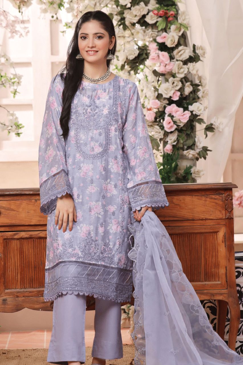 Hira by Dressline Emb Lawn 3-PC