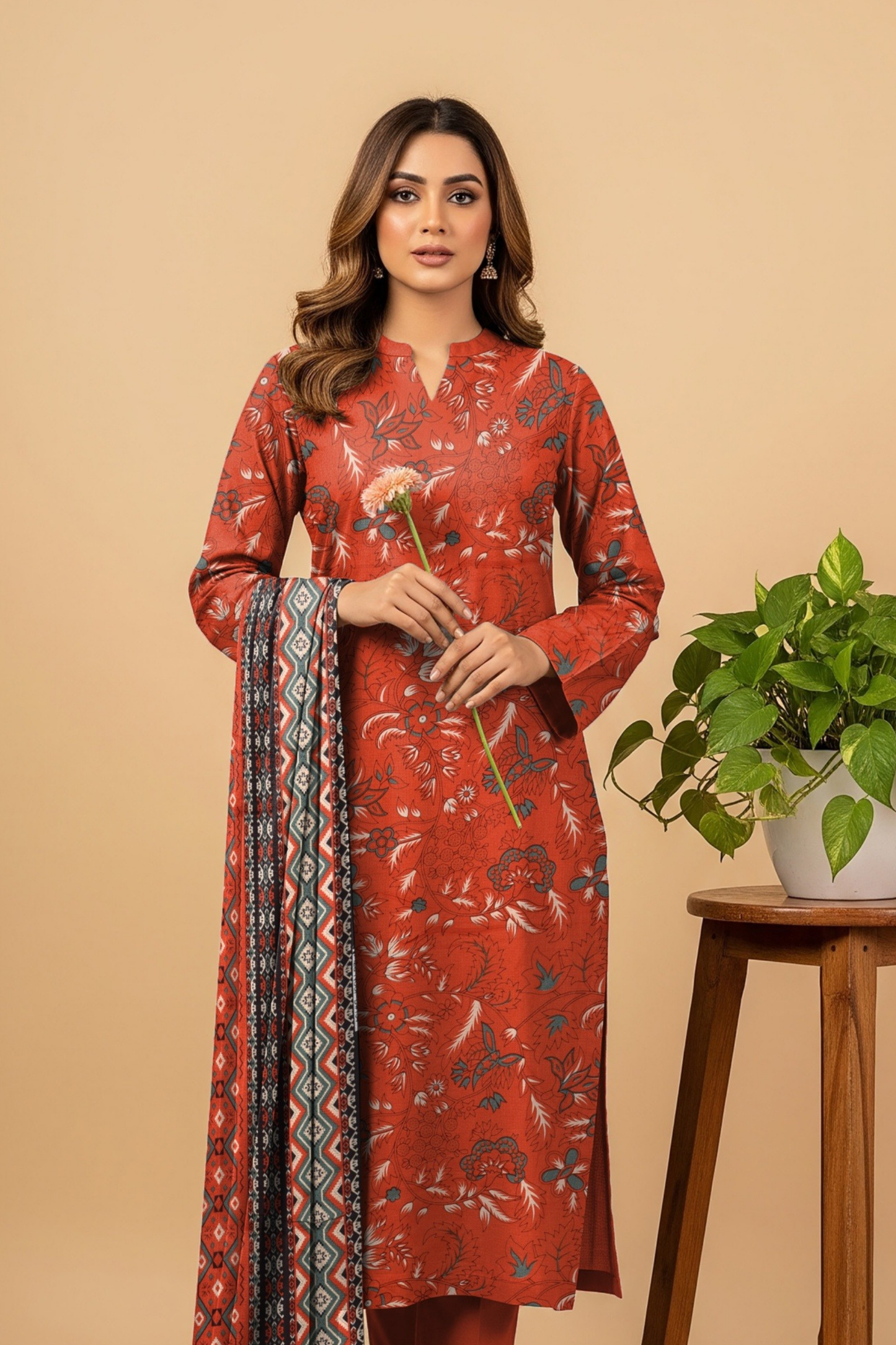 Noor By Fiza Noor Printed Wool 3PC
