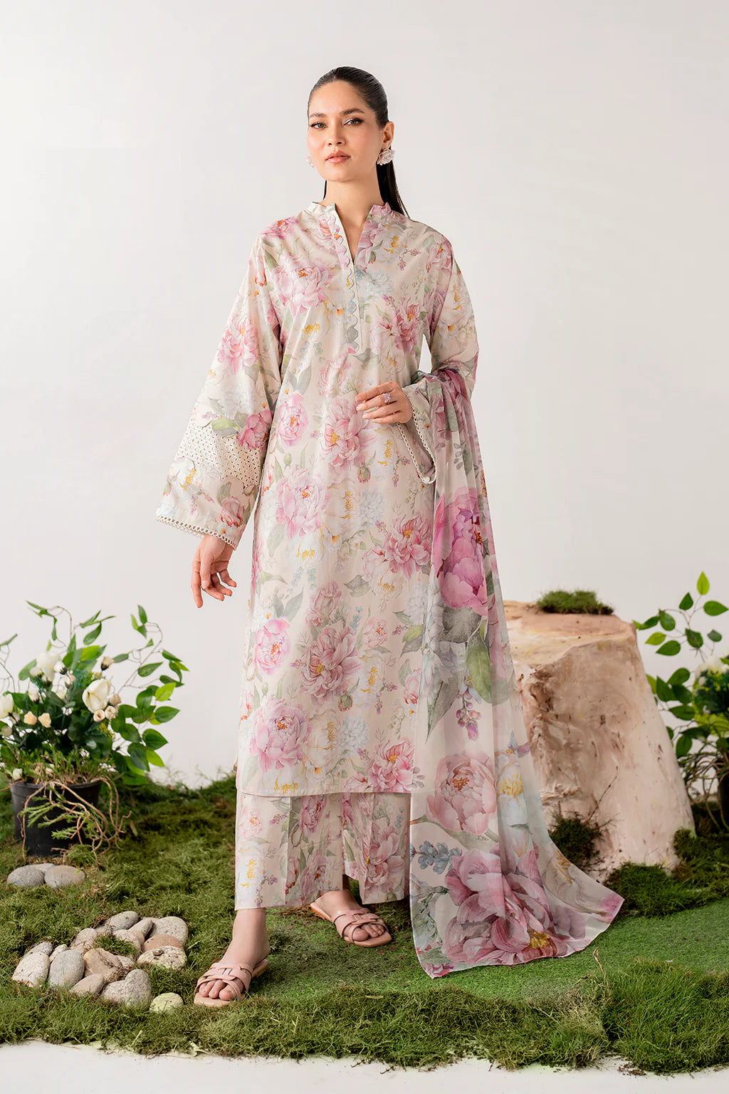 Baroque All Over Digital Printed Lawn 3-PC
