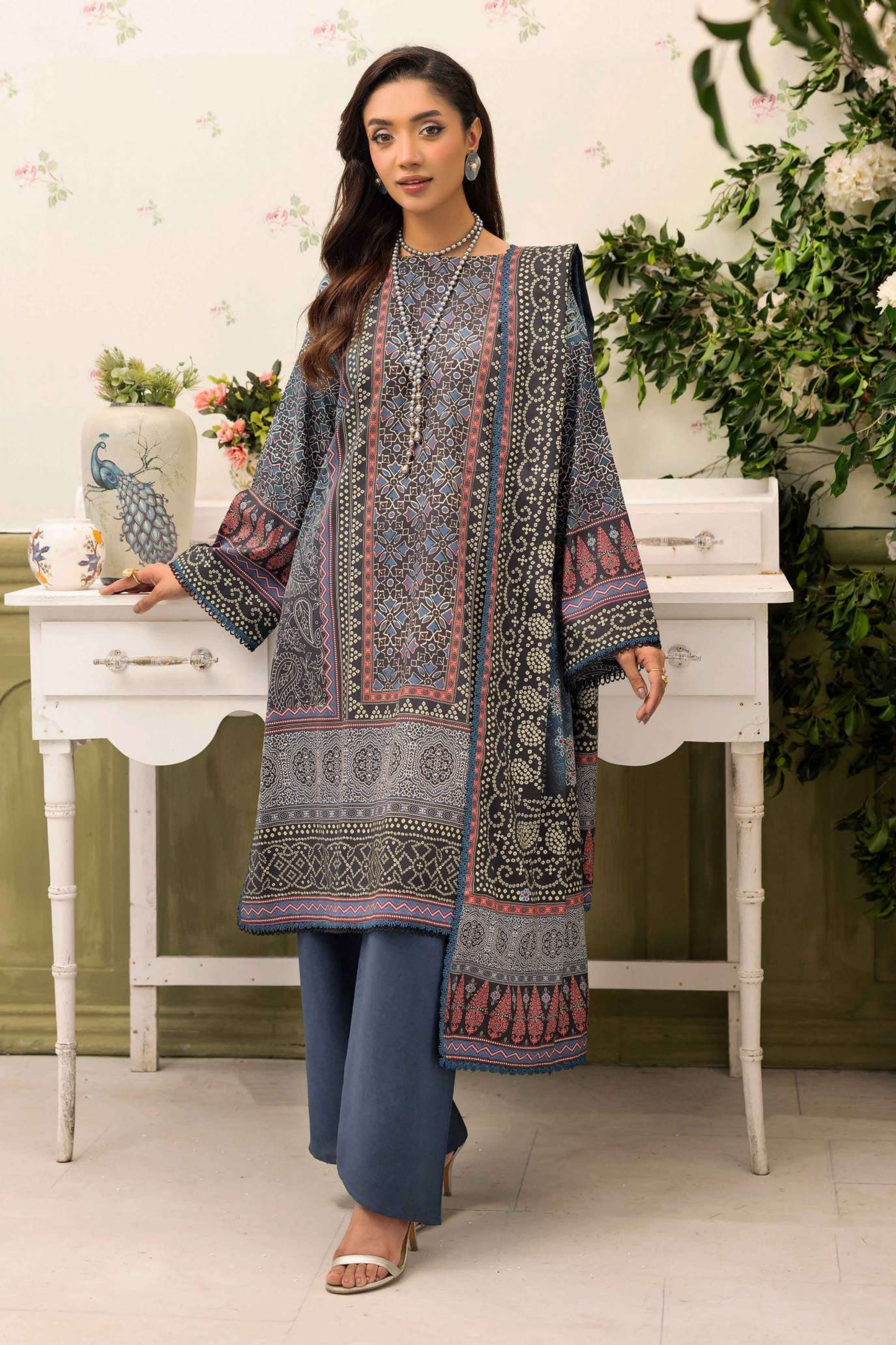 Raiha Digital Printed Linen 3PC
