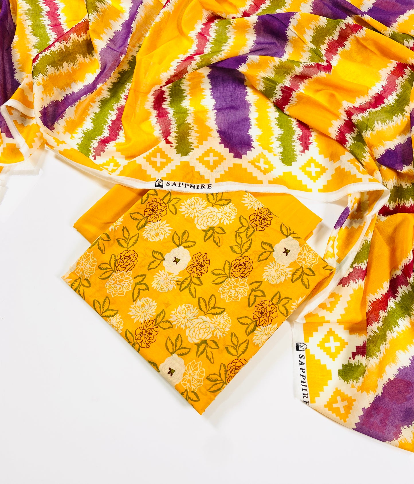 Sapphire Printed Lawn 3PC