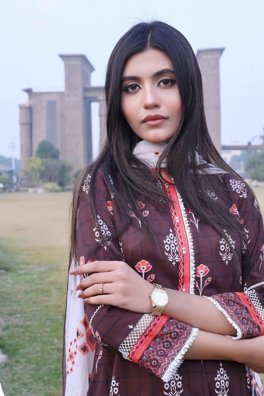 Floral By Pretty Robe Printed Lawn 3-PC
