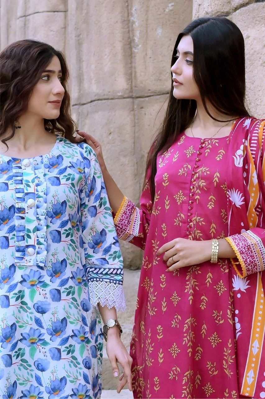 Floral By Pretty Robe Printed Lawn 3-PC