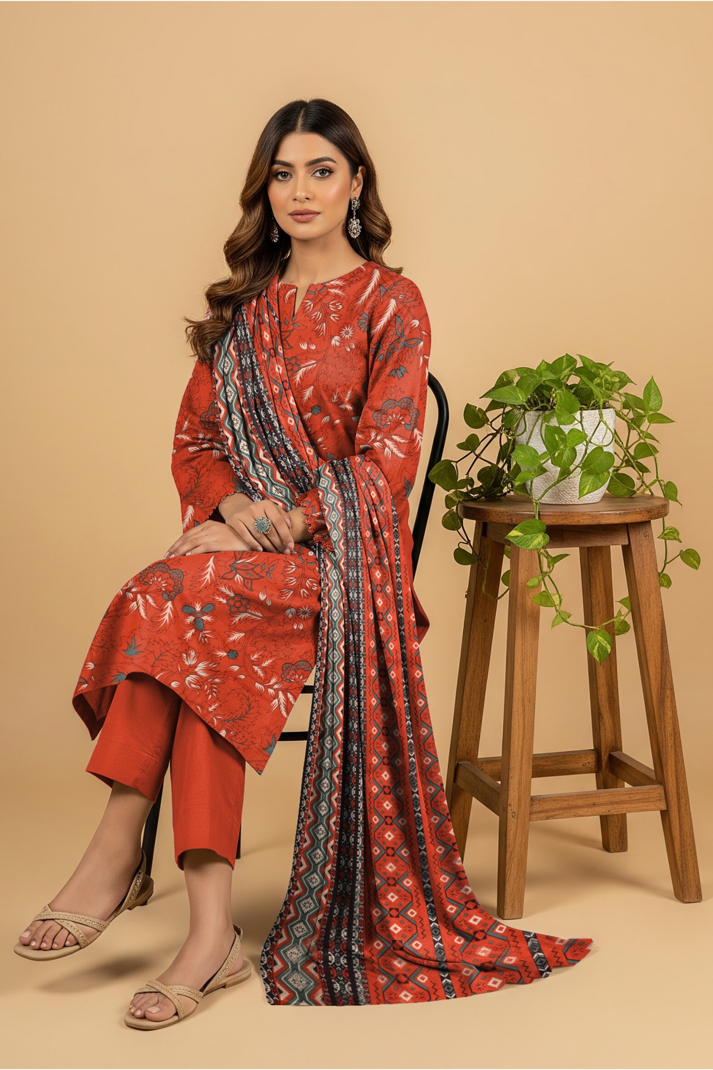 Noor By Fiza Noor Printed Wool 3PC