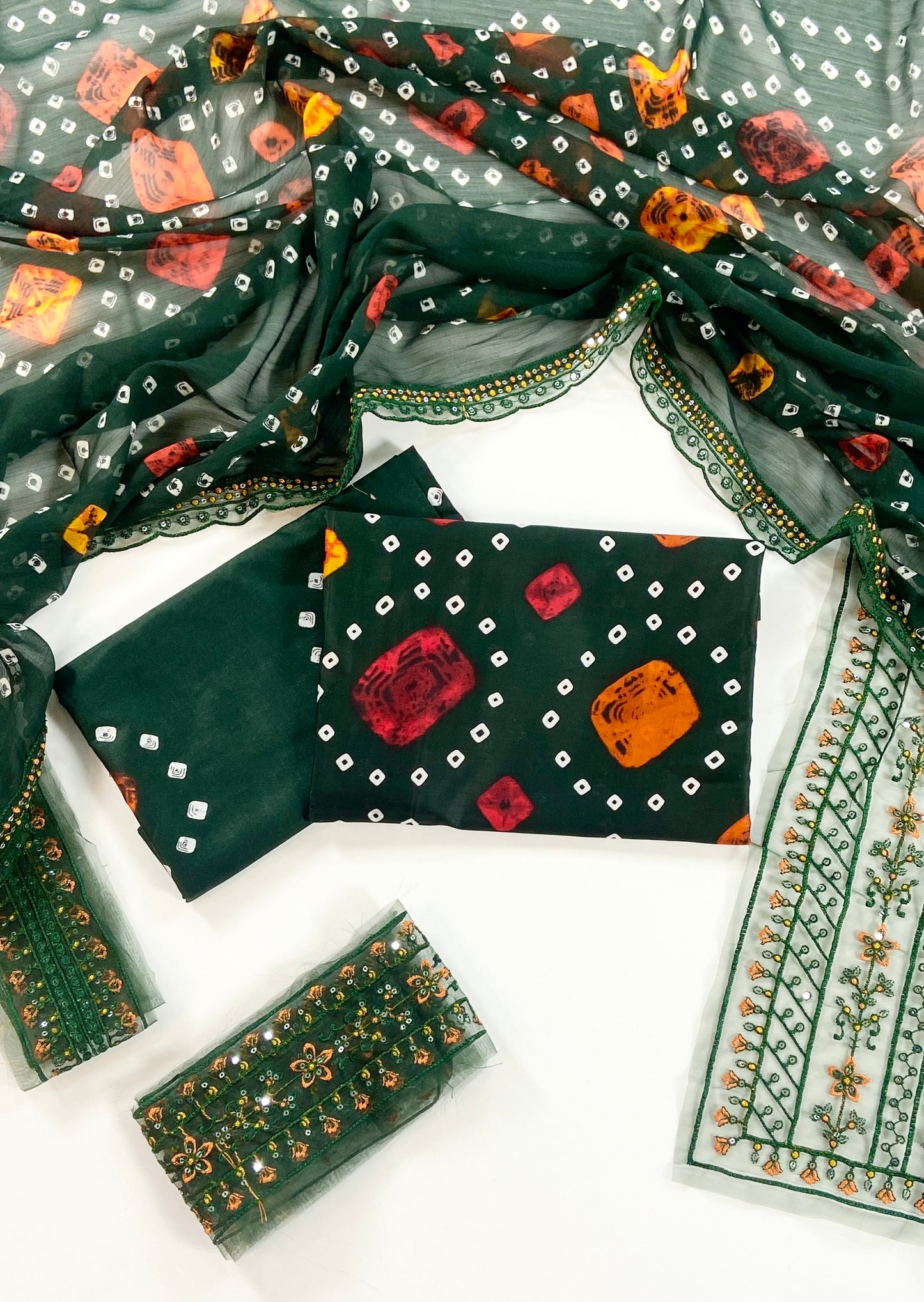 Aneelas Digital Printed Lawn With Emb Patches 3PC
