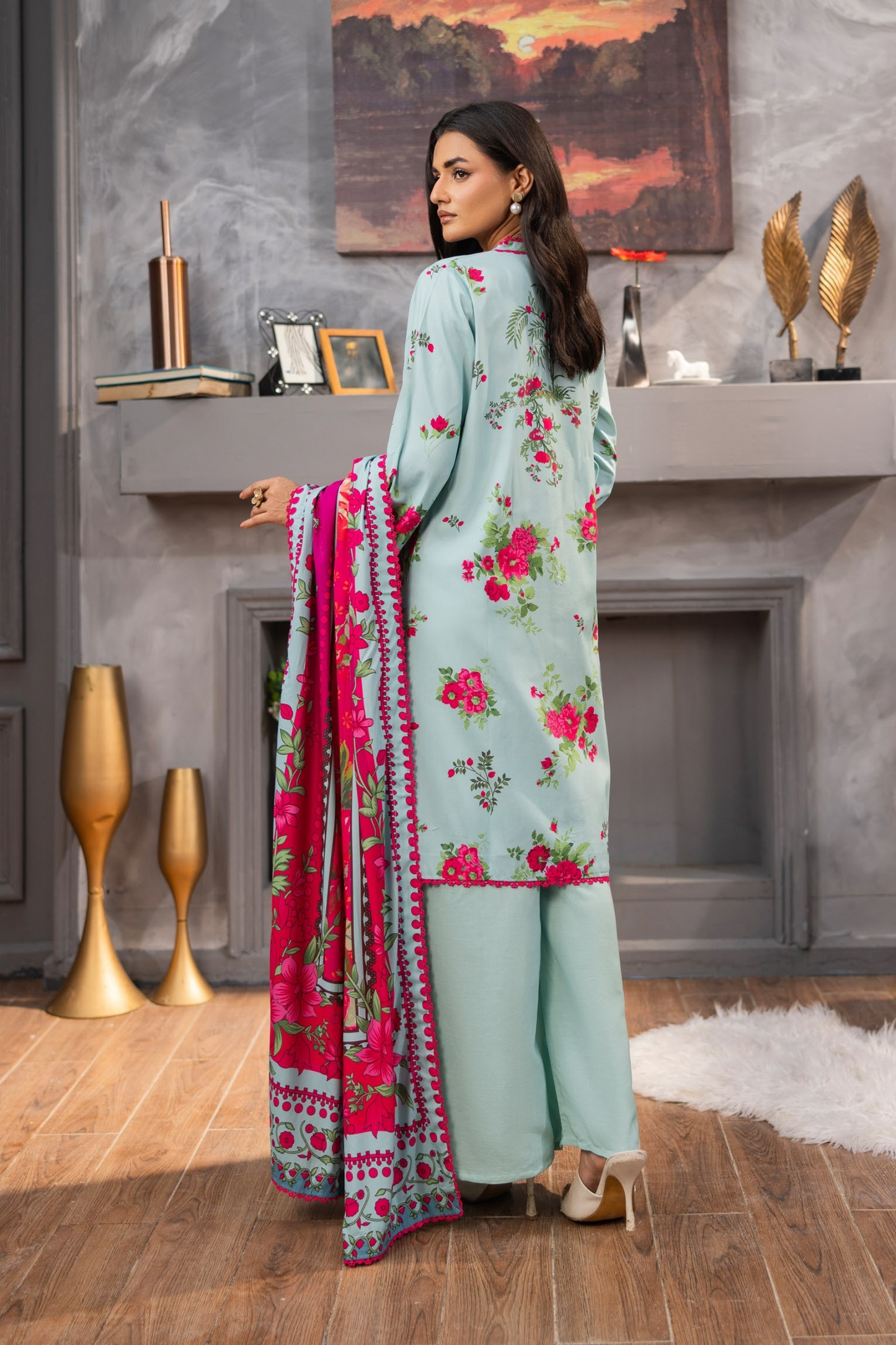 Raiha Luxury Printed Linen 3PC
