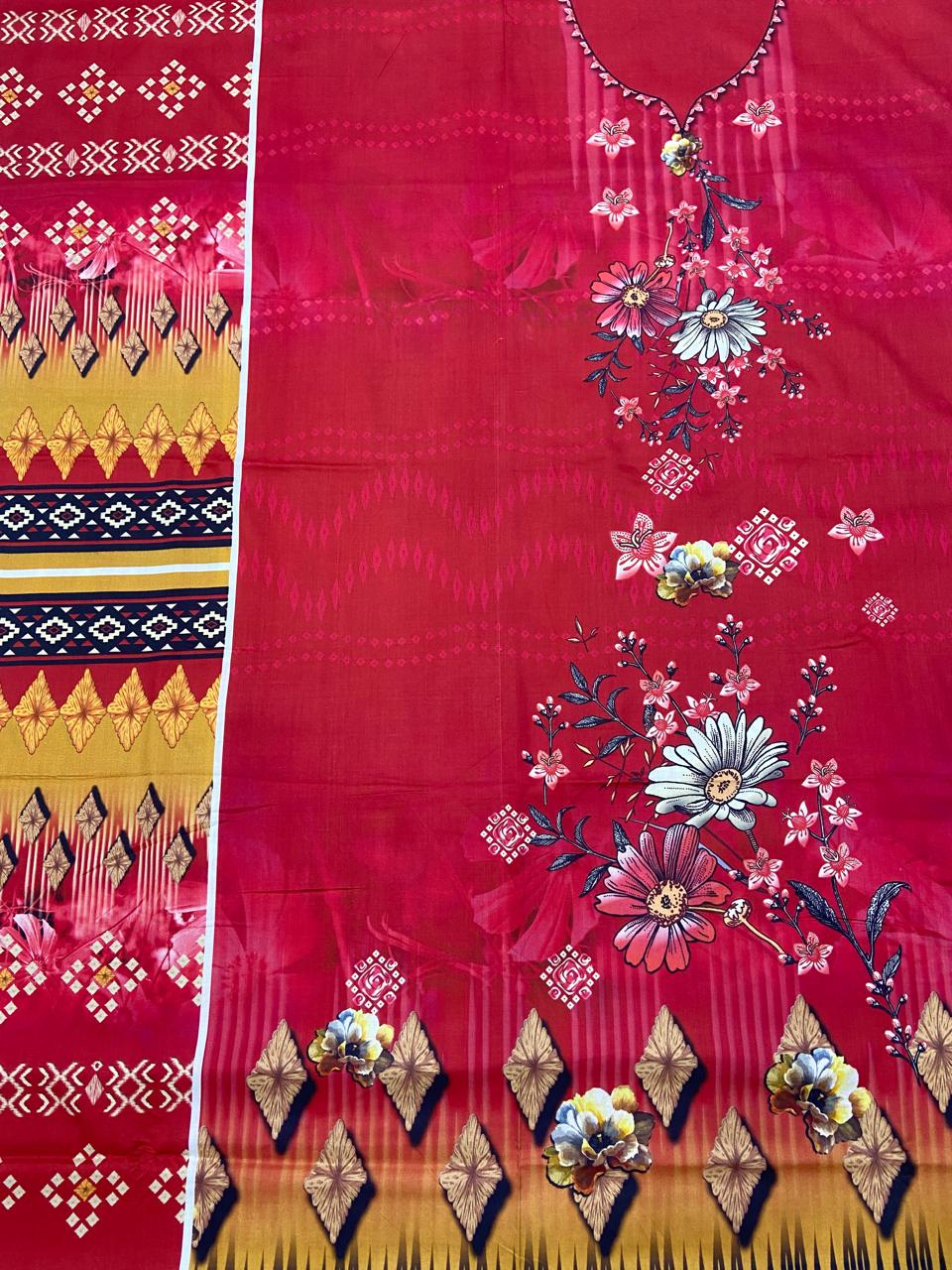 Khaddi Printed Linen Shirt & Trouser-2PC