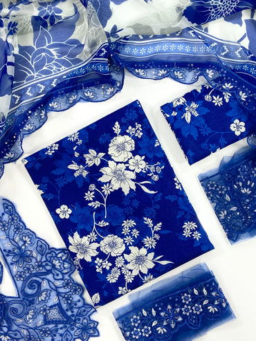 Aneelas Embroiderd & Digital Printed Lawn 3PC