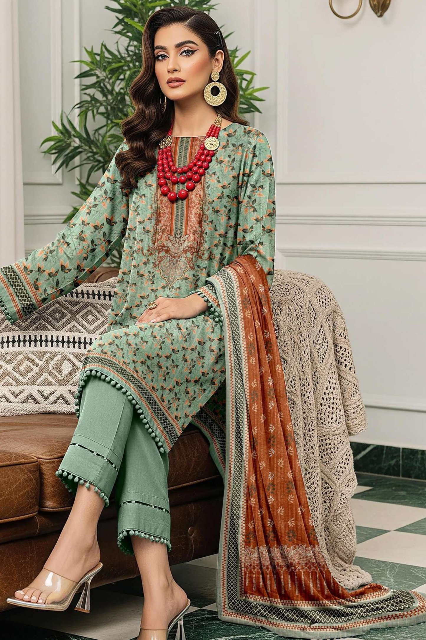 Zara Ali Printed Dobby 3PC