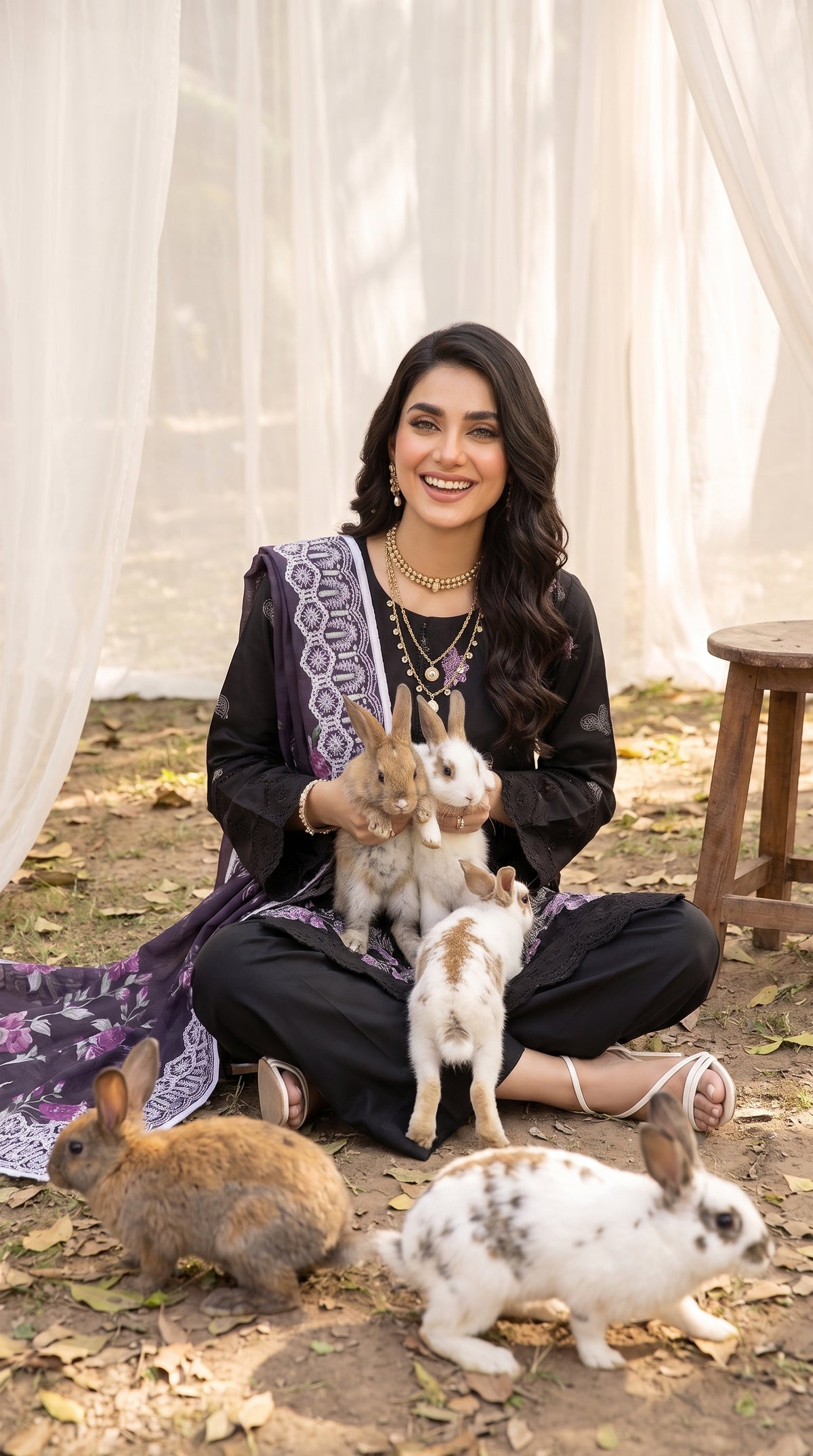 Hurab By Anaya Noor Heavy Emb Viscose 3PC