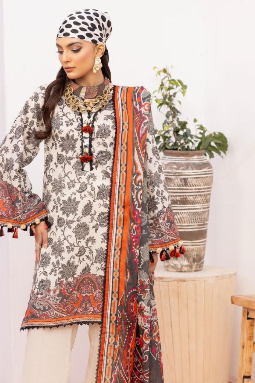 ( Bundle of 10 ) Lailama Printed Lawn 3-PC